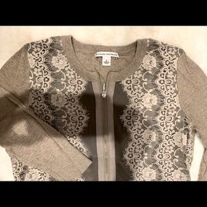 Banana Republic Lace Front Zip Up Sweater